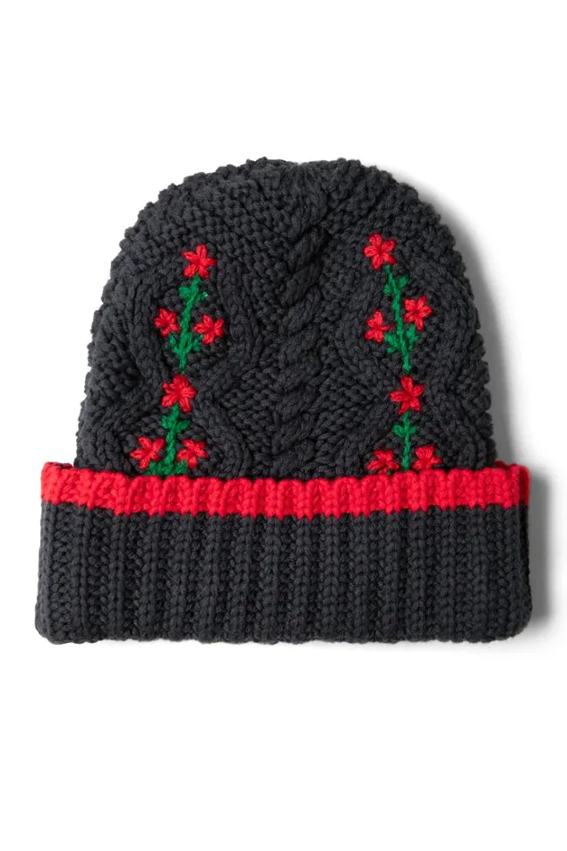 Women Cold Weather Accessories Damson Madder Cable Knit Grandpa Beanie