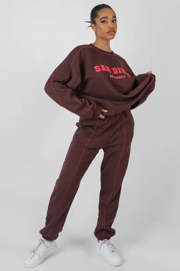 Women Contrast Stitch 90039s Joggers Aubergine Kaiia Burgundy Public Desire Jogger and Leggings Women Contrast Stitch 90039s Joggers Aubergine Kaiia Burgundy Public Desire Jogger and Leggings
