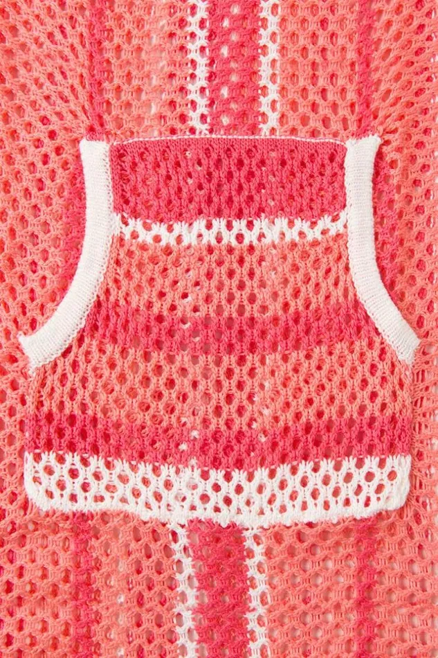 Women Cover Up Dresses Cupshe Fernandina Stripe Crochet Vneck Cover Up Red