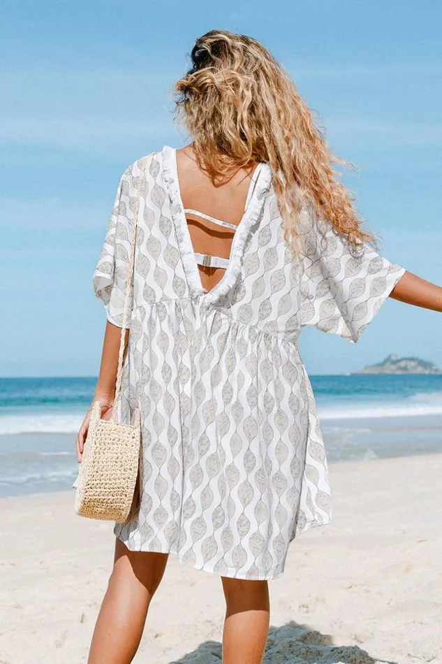 Women Cover Up Dresses Cupshe Kassandra Geometric Print Plunge Cover Up Multicolor