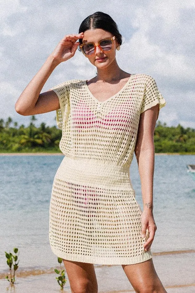 Women Cover Up Dresses Cupshe Sonora Vneck Elastic Waist Crochet Cover Up Beige Women Cover Up Dresses Cupshe Sonora Vneck Elastic Waist Crochet Cover Up Beige