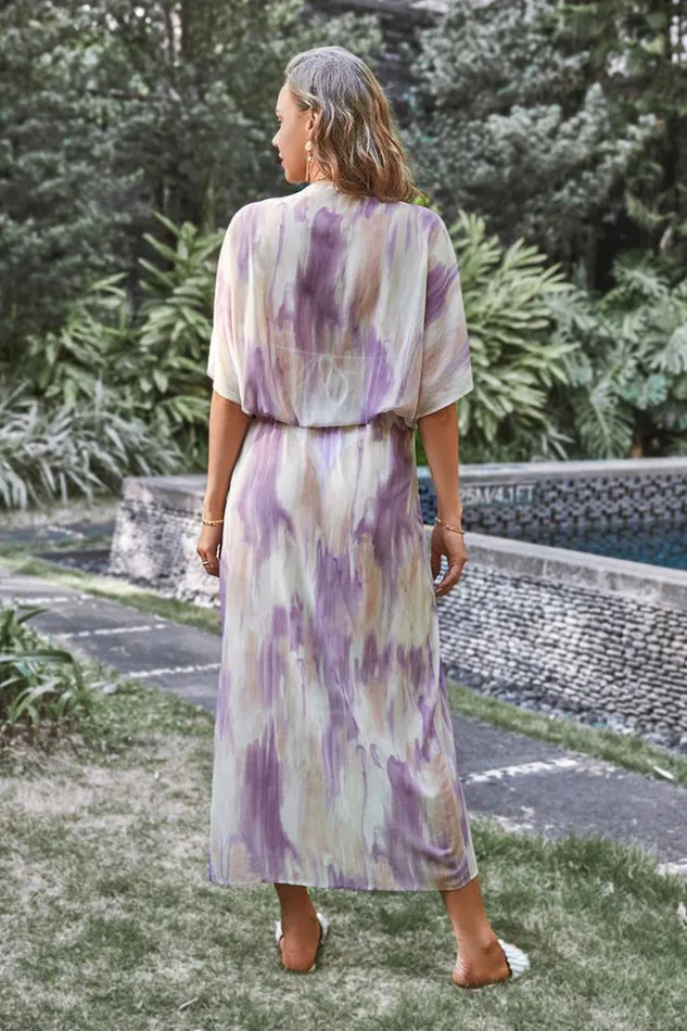 Women Cover Up Dresses Cupshe Teresa Elastic Waist Plunge CoverUp Dress Multicolor