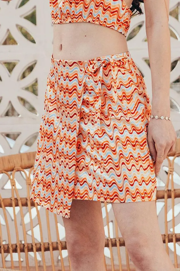 Women Cover Up Sets Cupshe Alva Mini Length Zipper Skirt Multicolor