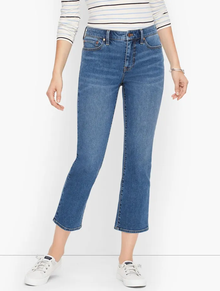 Women Crops Talbots Crop Flare Jeans Hull Wash