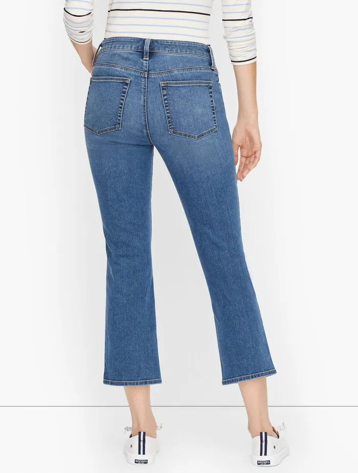 Women Crops Talbots Crop Flare Jeans Hull Wash