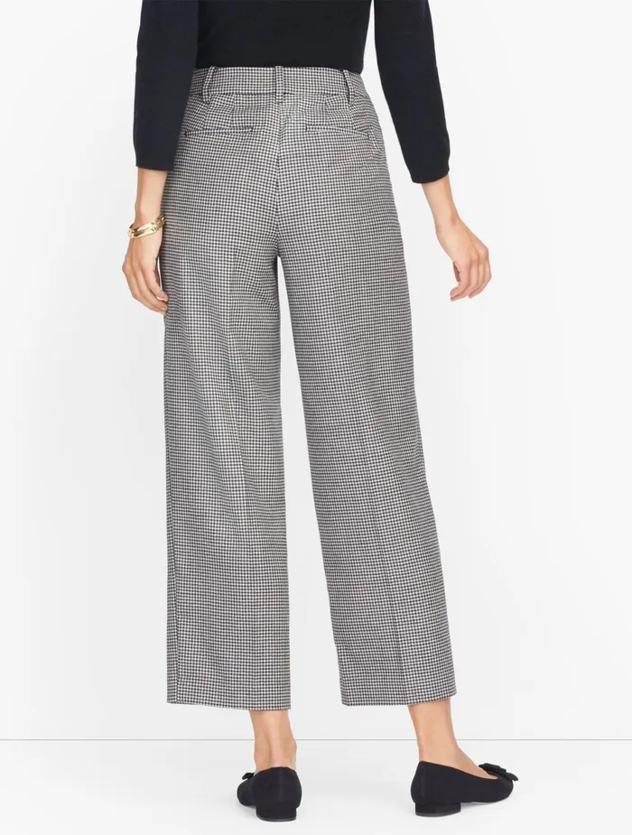 Women Crops Talbots Italian Luxe Houndstooth Straight Leg Crop Pants