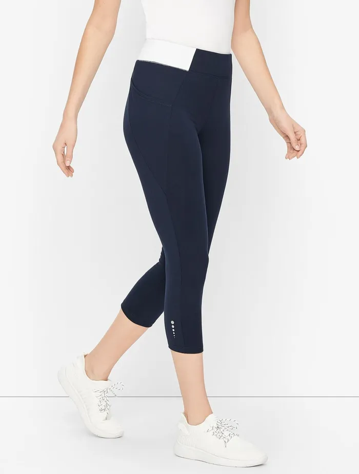 Women Crops Talbots On The Move Crop Leggings Indigo Blue
