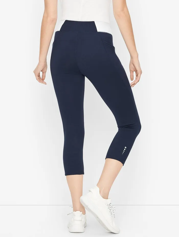 Women Crops Talbots On The Move Crop Leggings Indigo Blue
