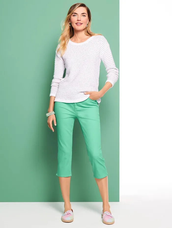 Women Crops Talbots Pedal Pusher Jeans Camp Green