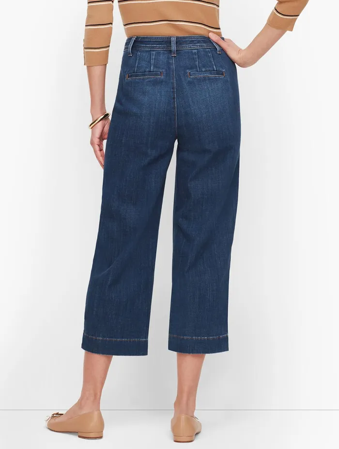 Women Crops Talbots Wide Leg Crop Jeans Comet Wash