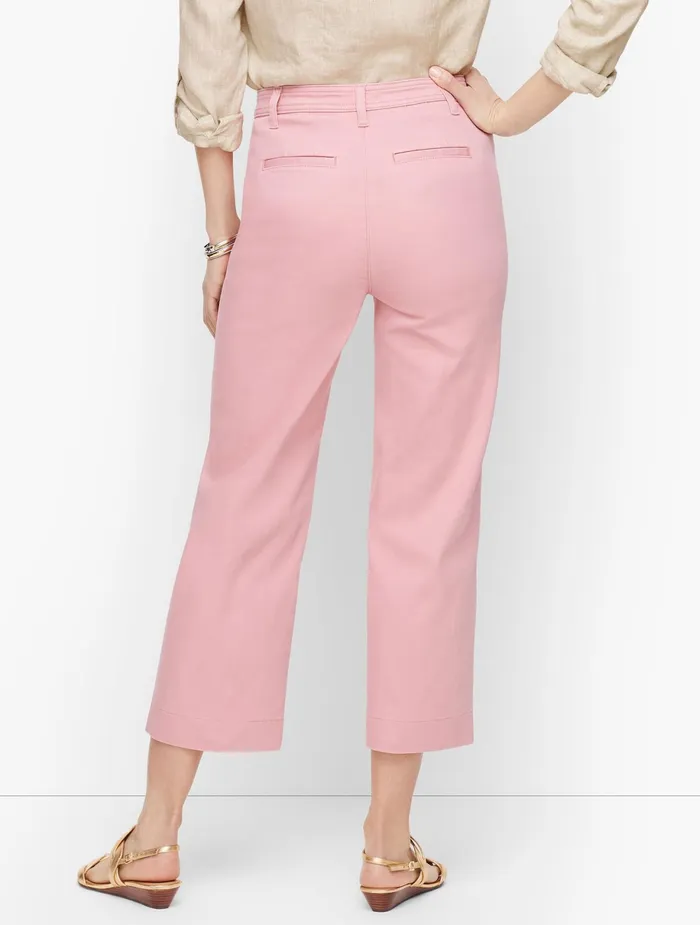 Women Crops Talbots Wide Leg Crop Jeans White