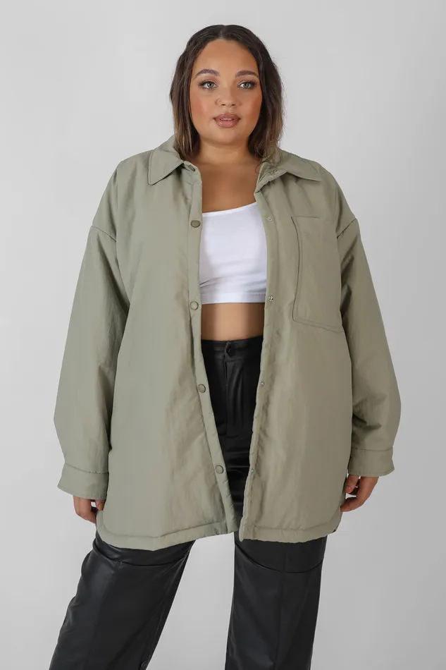 Women Curve Padded Oversized Shacket Elm Kaiia Green Public Desire Outerwear and Jackets Women Curve Padded Oversized Shacket Elm Kaiia Green Public Desire Outerwear and Jackets