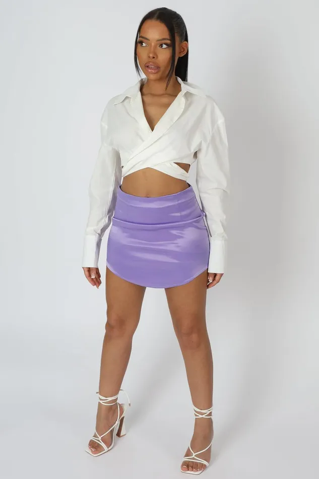 Women Curved Hem Skirt Bluebell Kaiia Blue Public Desire Skirts