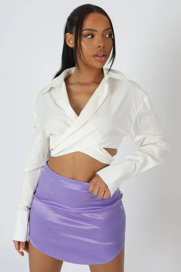 Women Curved Hem Skirt Bluebell Kaiia Blue Public Desire Skirts