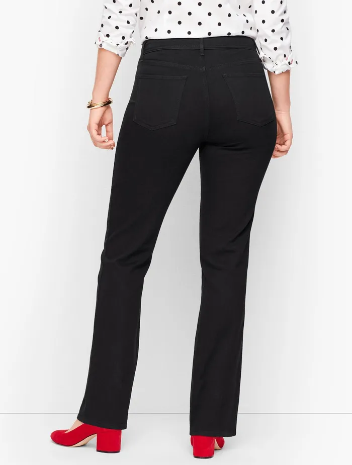 Women Curvy Fit Talbots HighWaist Barely Boot Jeans Black Wash