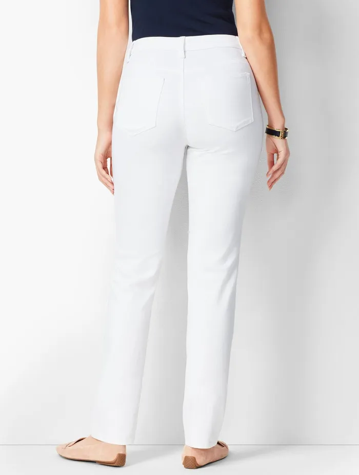 Women Curvy Fit Talbots HighWaist StraightLeg Jeans White