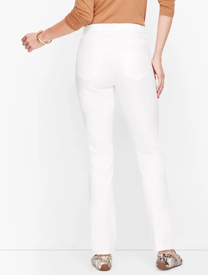 Women Curvy Fit Talbots HighWaist StraightLeg Jeans White