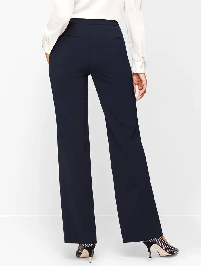 Women Curvy Fit Talbots Stretch Crepe Wide Leg Pants