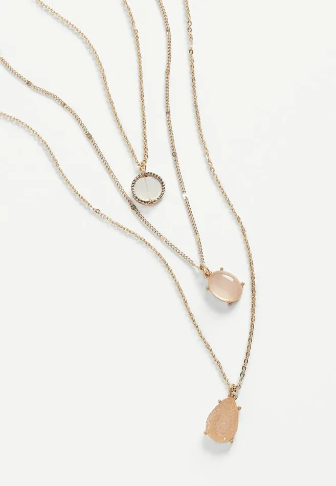 Women Dainty Layered Crystal Drape Necklace Maurices Jewelry