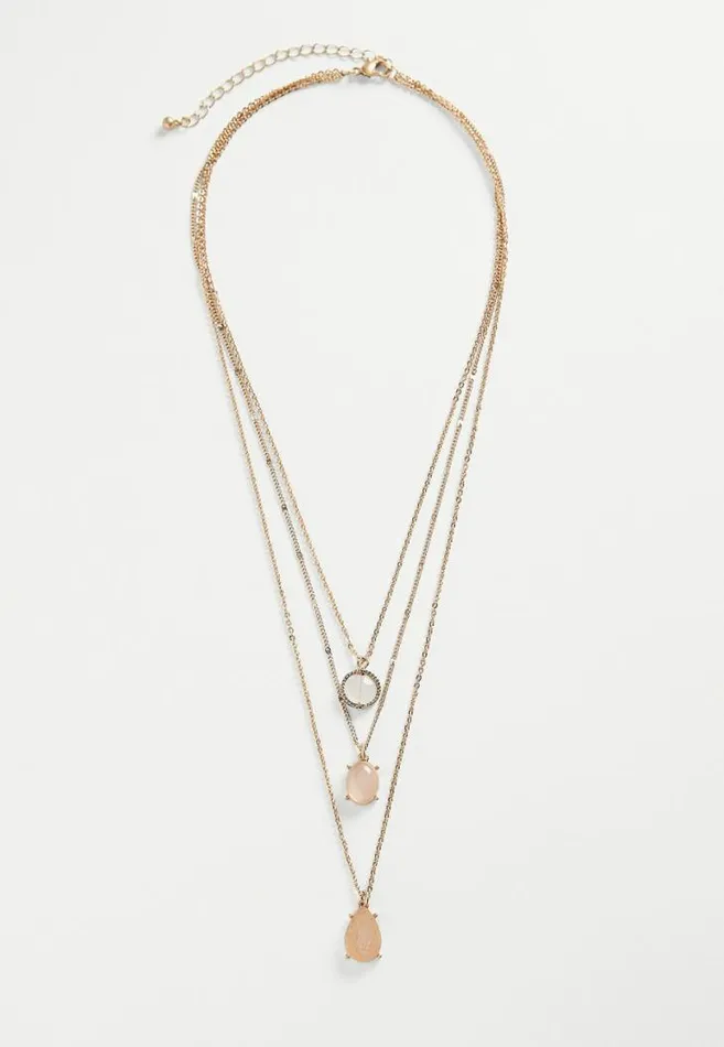Women Dainty Layered Crystal Drape Necklace Maurices Jewelry