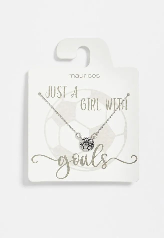 Women Dainty Soccer Ball Necklace Maurices Jewelry