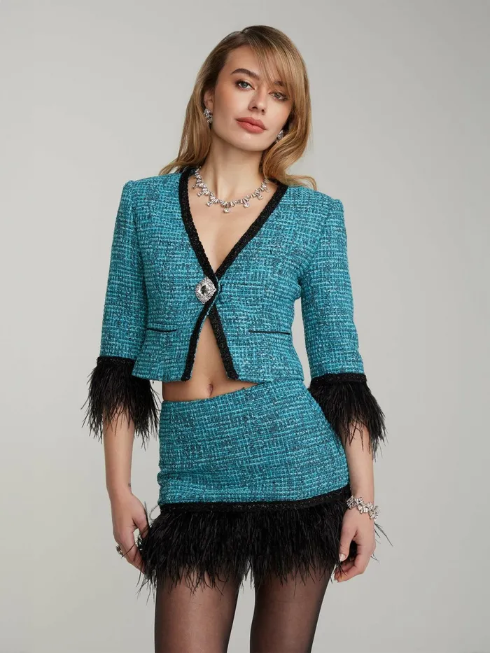 Women Daphne Feather Tweed Skirt Nana Jacqueline Skirts