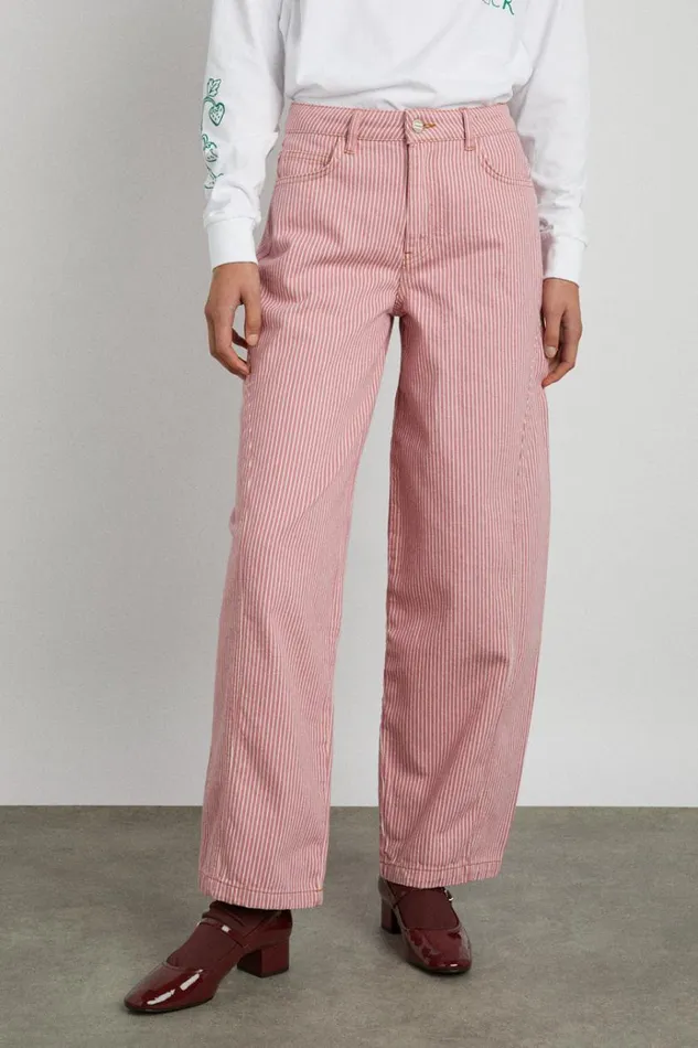 Women Denim Damson Madder Dion Jean 8211 Pink Stripe