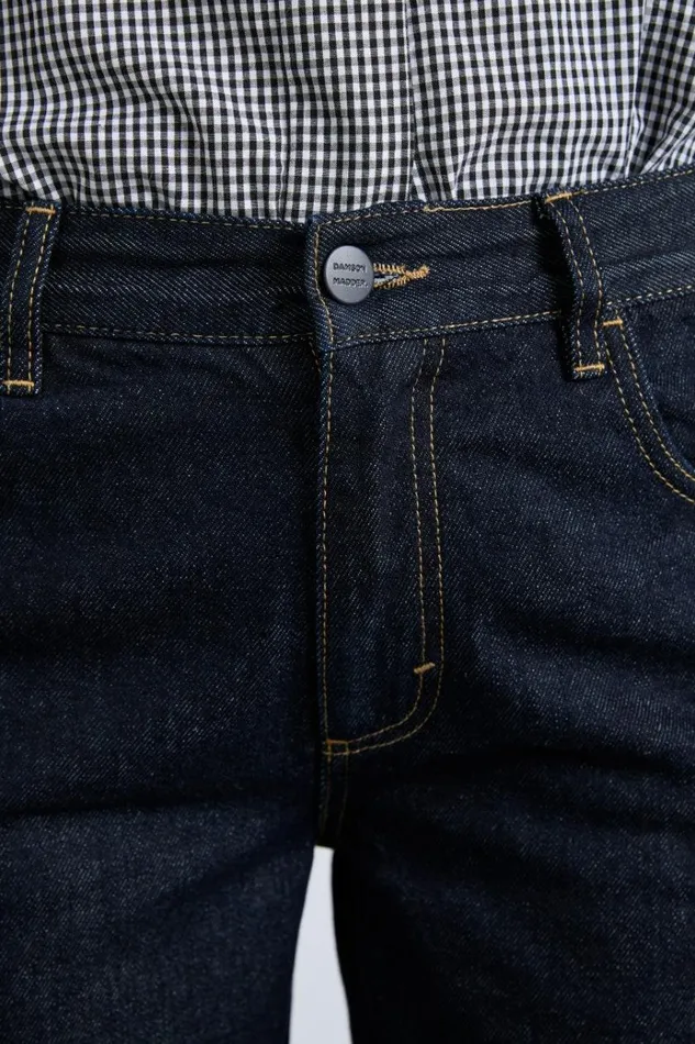Women Denim Damson Madder Italian Selvedge Sylvie Jeans With Turn Up