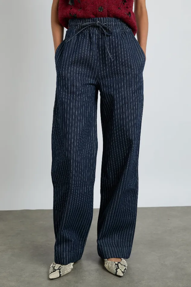 Women Denim Damson Madder Rafe Jeans 8211 Navy Pin Stripe