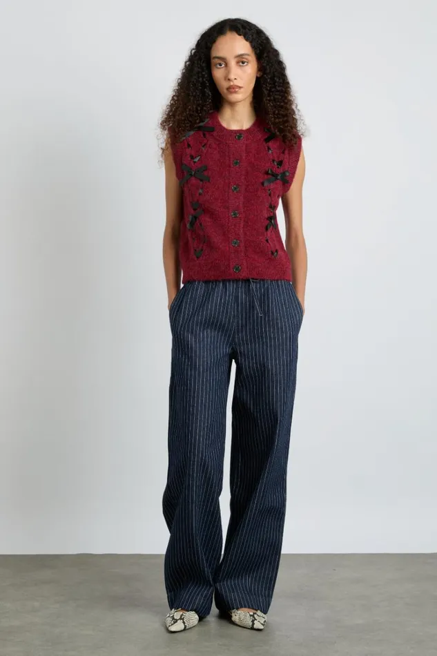 Women Denim Damson Madder Rafe Jeans 8211 Navy Pin Stripe