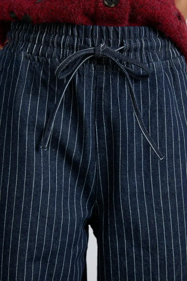 Women Denim Damson Madder Rafe Jeans 8211 Navy Pin Stripe