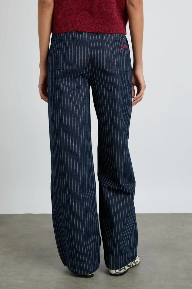 Women Denim Damson Madder Rafe Jeans 8211 Navy Pin Stripe
