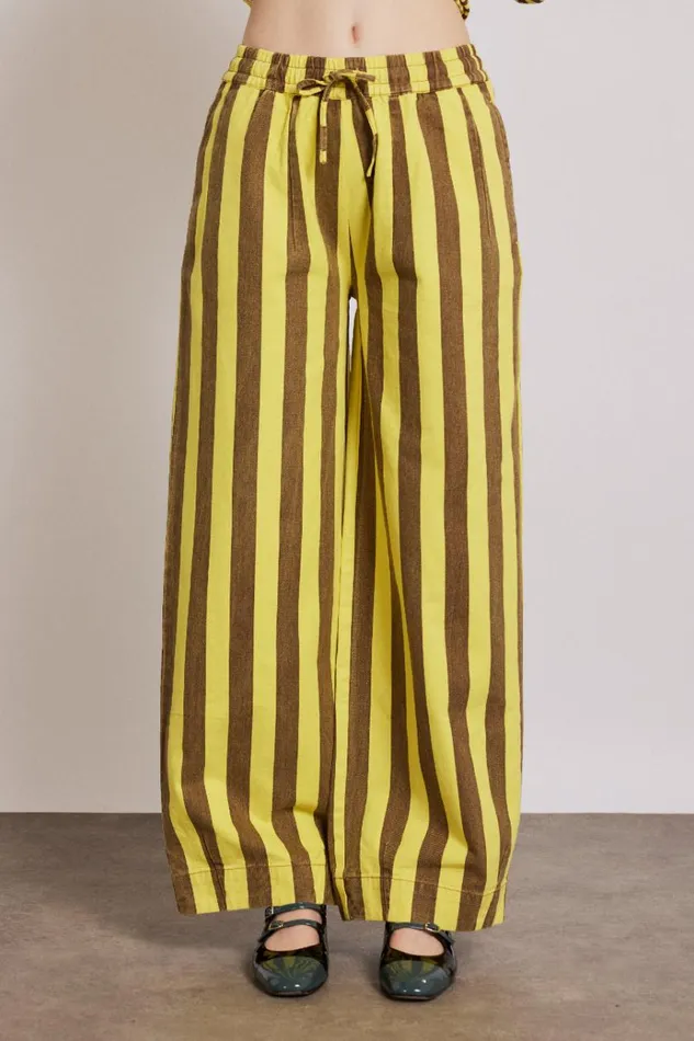 Women Denim Damson Madder Rafe Pants 8211 Yellow Choc Stripe