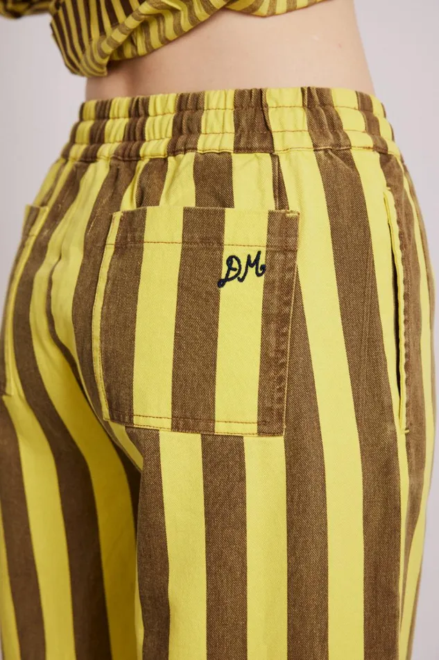 Women Denim Damson Madder Rafe Pants 8211 Yellow Choc Stripe