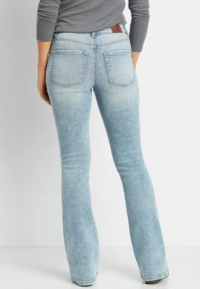 Women Denimflex High Rise Light Destructed Flare Leg Jean Maurices Jeans