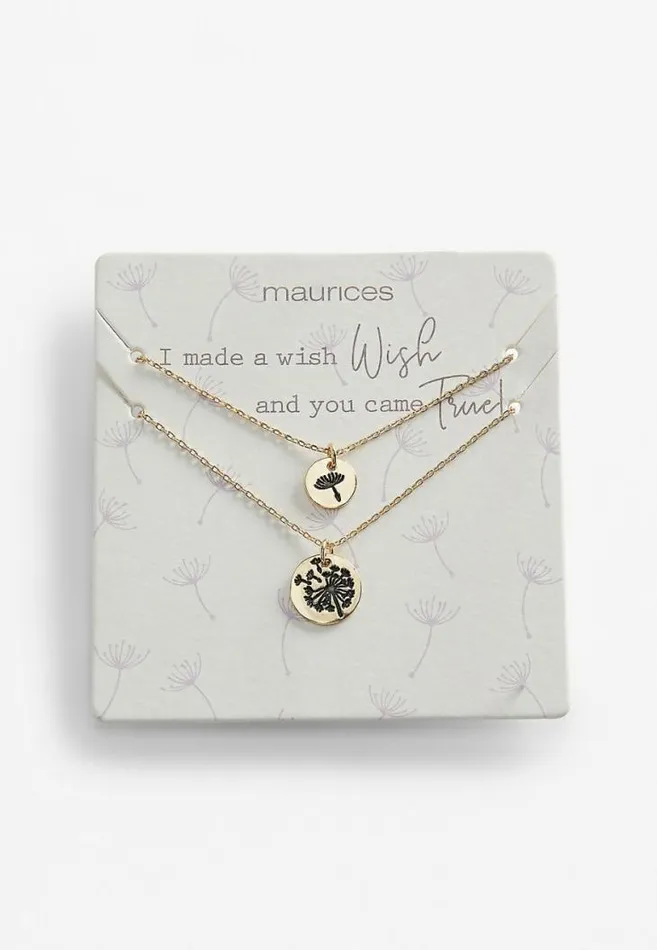 Women Double Dandelion Pendant Necklace Maurices Jewelry