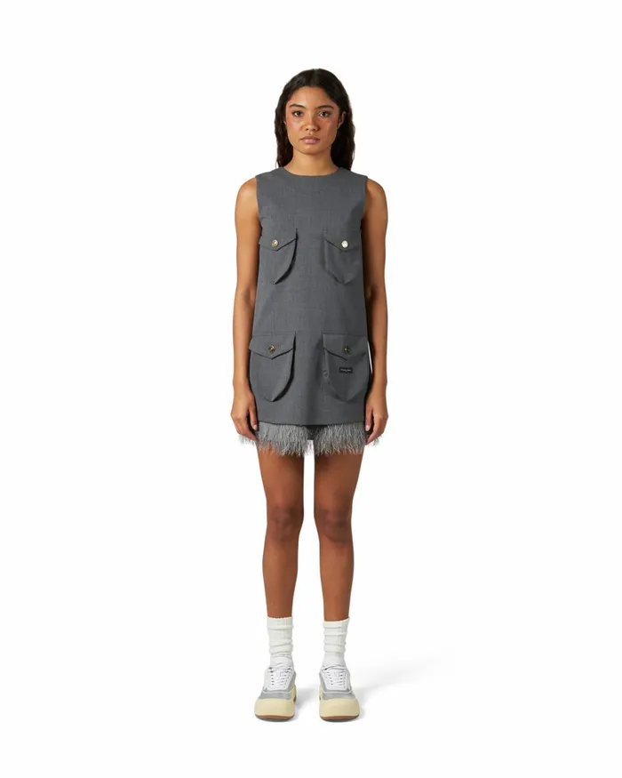 Women Dress 8211 Grey Paris Philippe Model Paris Skirts And Dresses