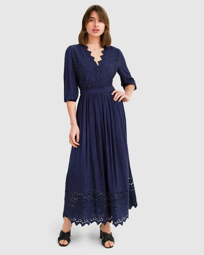 Women Dresses Belle and Bloom All Eyes On Me Midi Dress 8211 Navy