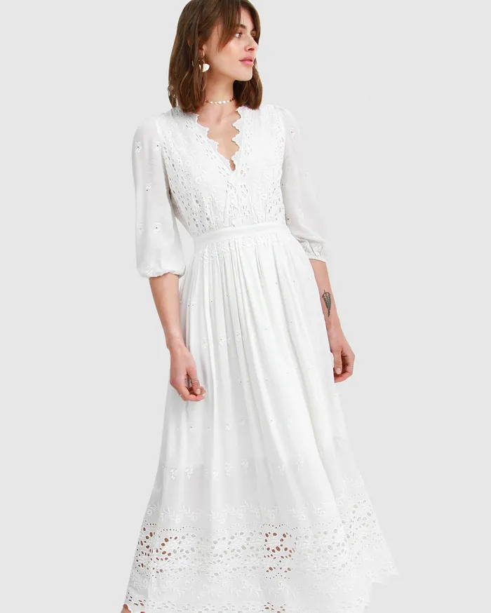 Women Dresses Belle and Bloom All Eyes On Me Midi Dress 8211 White