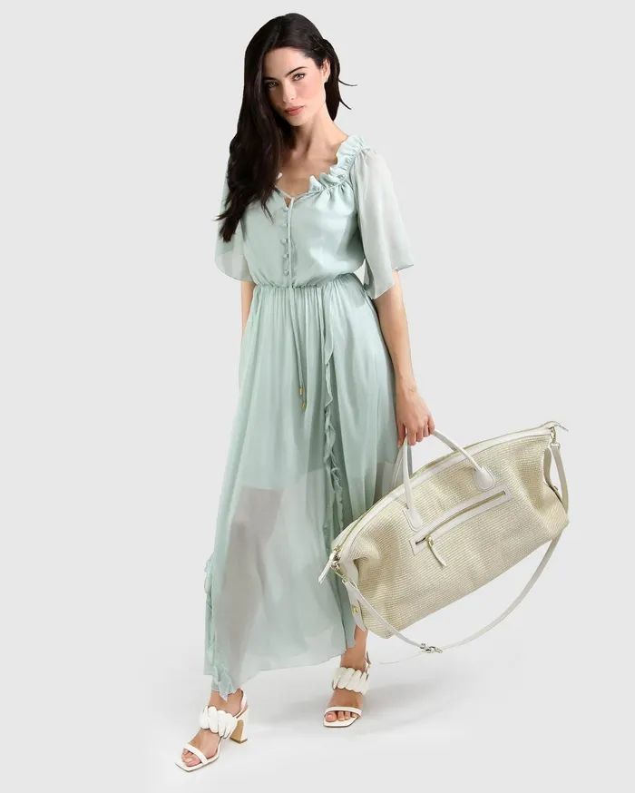 Women Dresses Belle and Bloom Amour Amour Ruffled Midi Dress 8211 Spearmint FINAL SALE