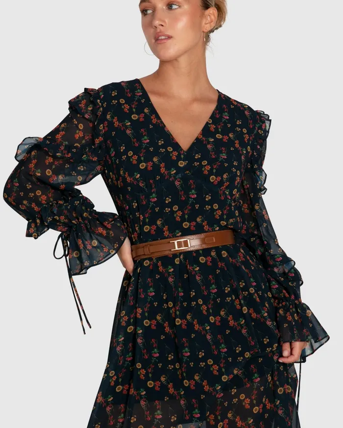 Women Dresses Belle and Bloom Come As You Are Floral Maxi Dress 8211 Navy