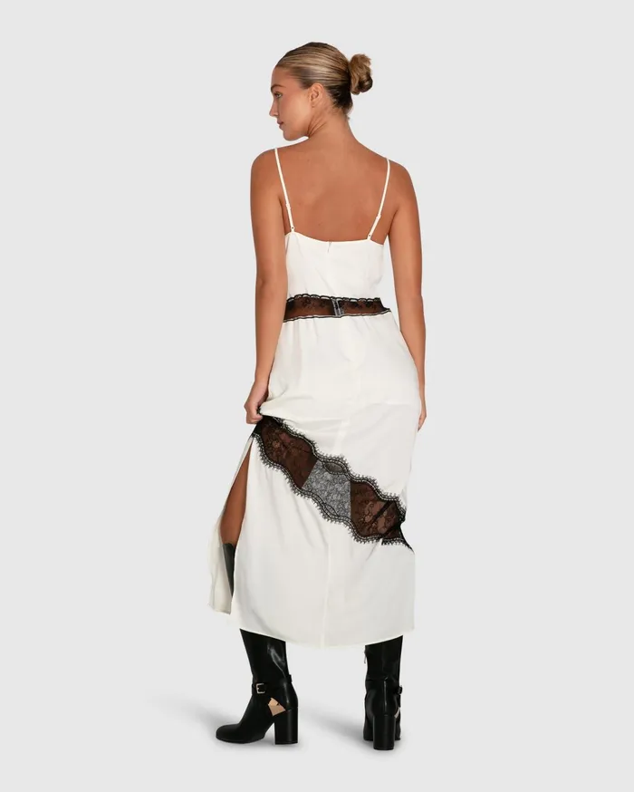 Women Dresses Belle and Bloom Heavenly Bodies Lace Slip Dress 8211 WhiteBlack