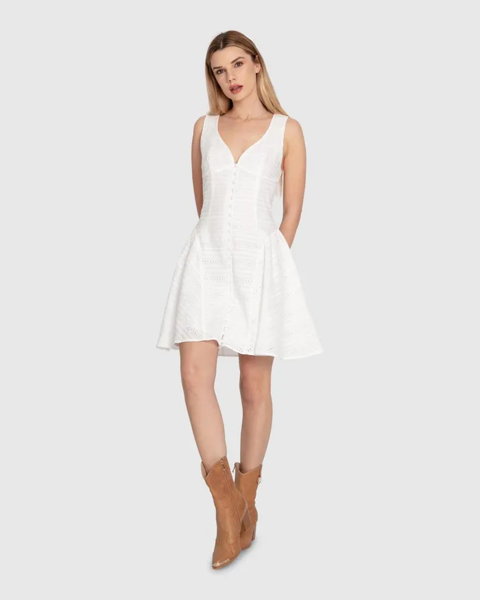 Women Dresses Belle and Bloom Little Lies Mini Dress 8211 White