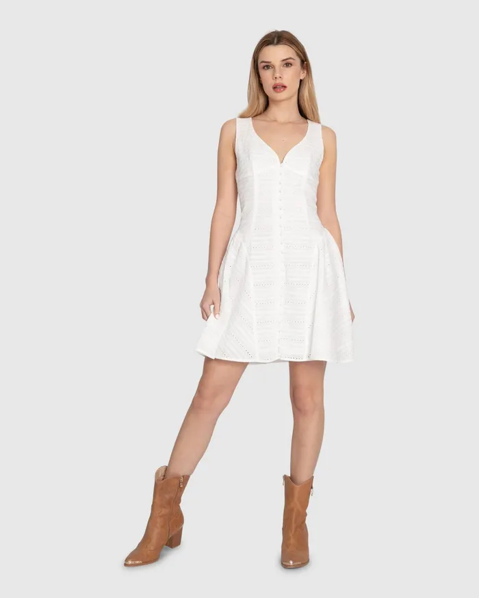 Women Dresses Belle and Bloom Little Lies Mini Dress 8211 White