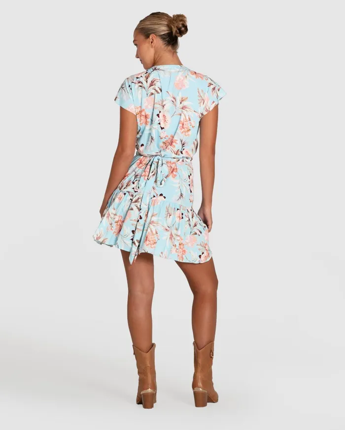 Women Dresses Belle and Bloom Love Shack Mini Wrap Dress 8211 Light Blue