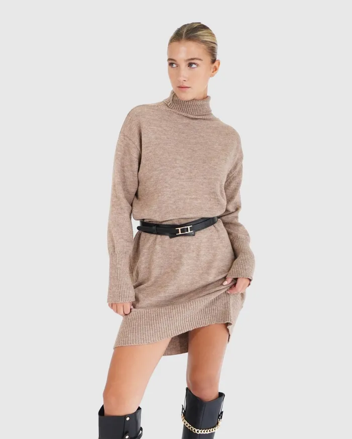 Women Dresses Belle and Bloom Nothing Compares Knit Dress 8211 Oat