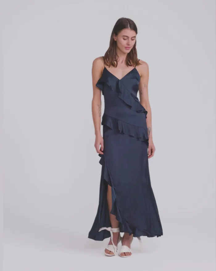 Women Dresses Belle and Bloom Ocean Eyes Tiered Maxi Dress 8211 Navy