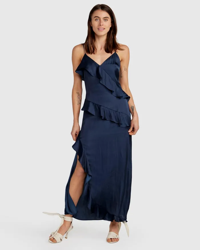 Women Dresses Belle and Bloom Ocean Eyes Tiered Maxi Dress 8211 Navy
