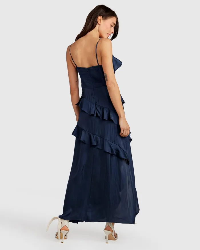 Women Dresses Belle and Bloom Ocean Eyes Tiered Maxi Dress 8211 Navy