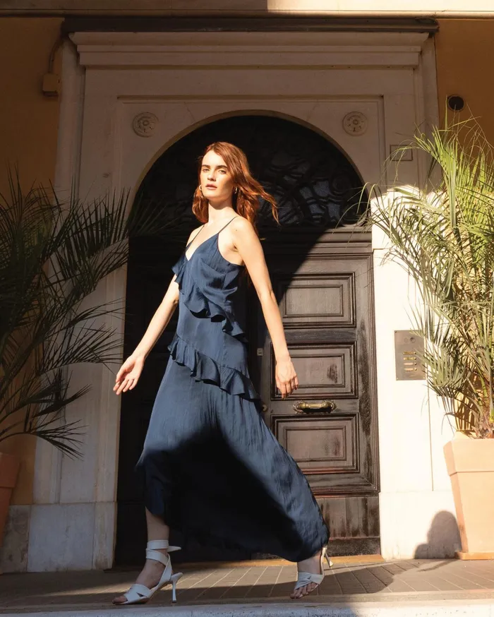 Women Dresses Belle and Bloom Ocean Eyes Tiered Maxi Dress 8211 Navy